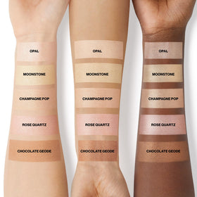 Smashbox X Becca Rose Quartz highlighting cheekbones for lift
