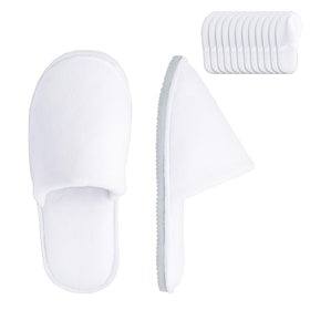SMDZME disposable guest slippers in white, front view for hotel welcome.