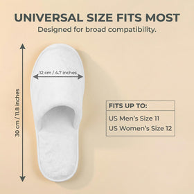 SMDZME slippers white interior view, individually wrapped for hygiene.