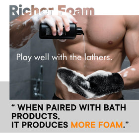 Smeagoloriya bath mitt with honeycomb texture boosts lather for spa at home.