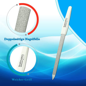 SMI high-carbon stainless steel nail file for durability.