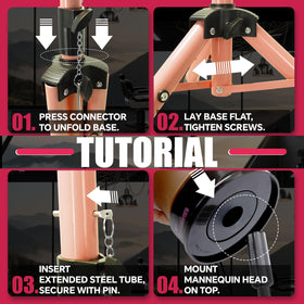 Smilco foldable mannequin head stand with portable carrying design.