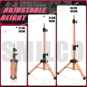 Smilco heavy-duty metal wig stand provides stable support during styling.