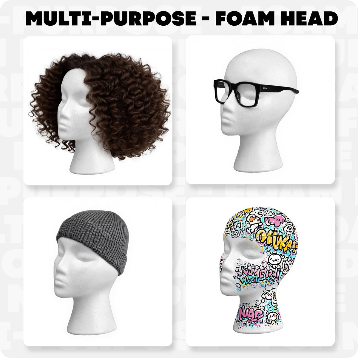 Smilco wig head easy pin setup for quick use.