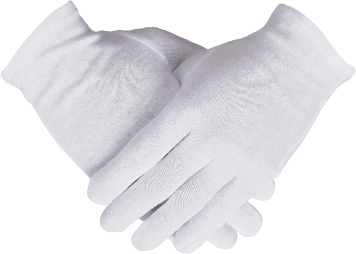 Smilco 100% cotton women's gloves pack shot in white, showing overnight use potential.