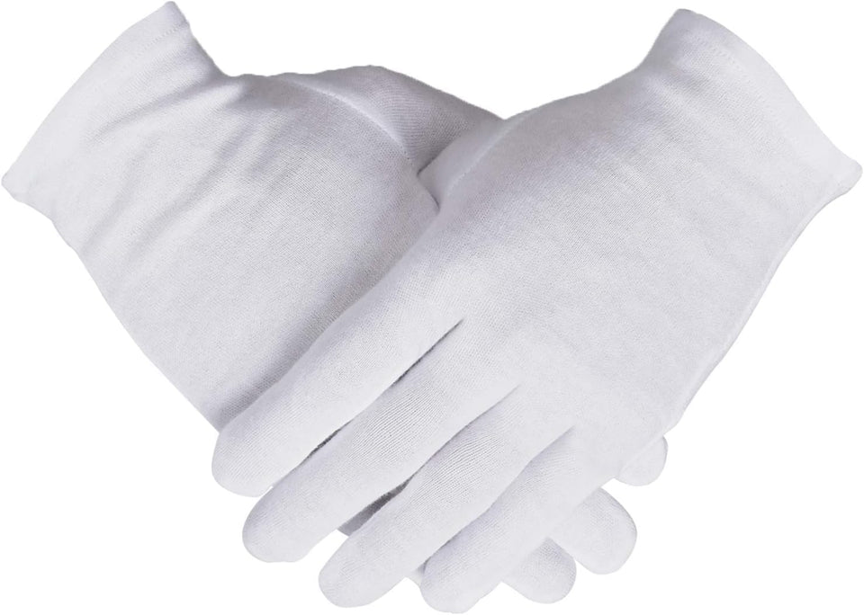 Smilco 100% cotton women's gloves pack shot in white, showing overnight use potential.