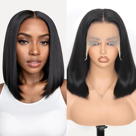 Smilenice 210% density full lace bob wig front view with natural volume
