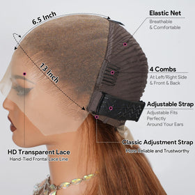 Smilenice glueless cap wig with four combs for secure daily wear