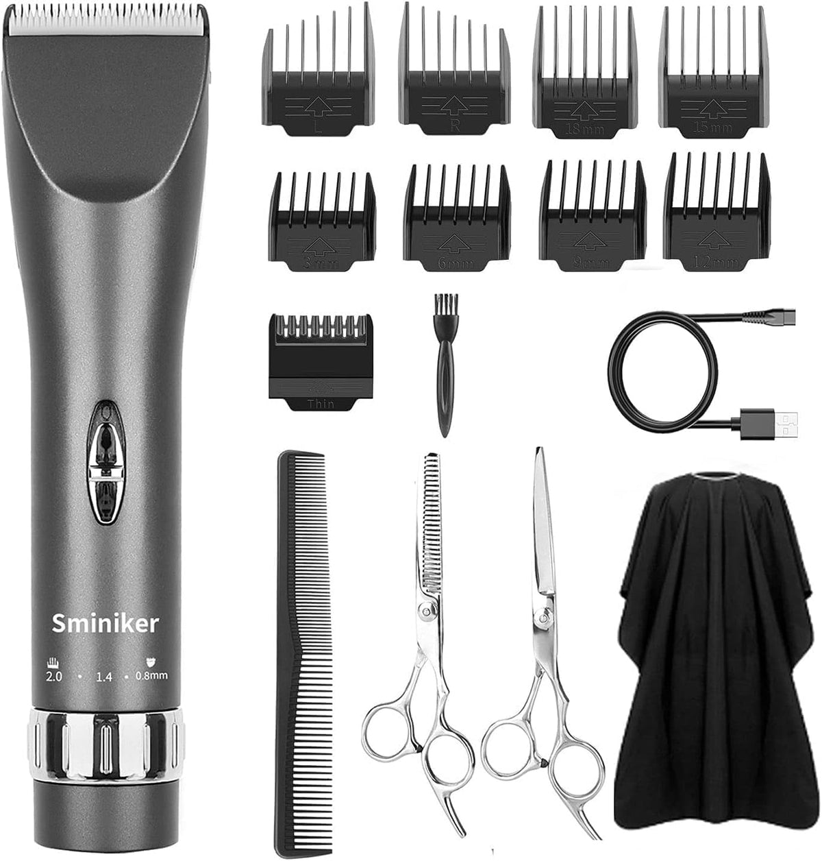 Sminiker professional cordless hair clippers for precise home or salon cuts.