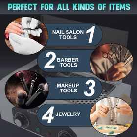 Smith Chu salon barber equipment cleaning box with tools ready for cleaning