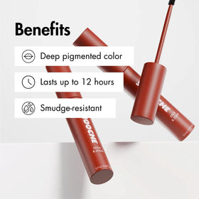 Smooche Lip Stain Raspberry Kiss full lip color look with even saturation.