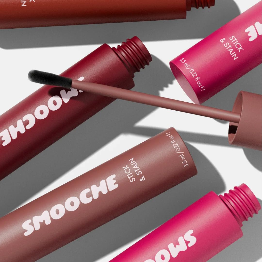 Smooche Lip Stain Raspberry Kiss vegan cruelty-free claim appealing to sensitive skin.