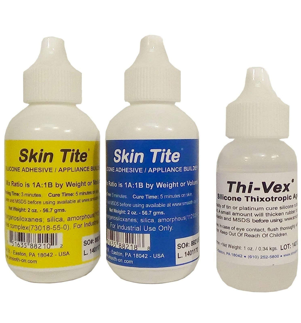 Smooth-On Skin Tite and Thivex kit application closeup for durable silicone FX wounds