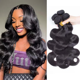Smoothair body wave bundles 14-inch weft with natural luster for daily styling.