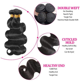 Smoothair body wave bundles 16-inch weft highlighting full density and bounce.