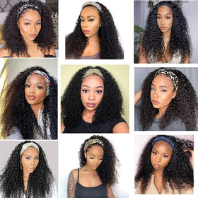 Brazilian virgin Remy hair in Smoothair headband wig for a soft, natural sheen.