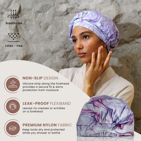 SMPL Objects marble cap shows non-slip forehead strip for secure fit