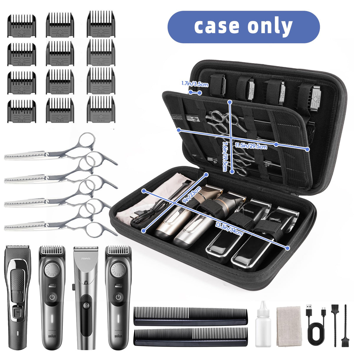 SMYV barber bag interior mesh pocket highlights organized storage