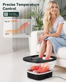 Snailax foot spa massager remote control enables easy on-the-couch adjustments.