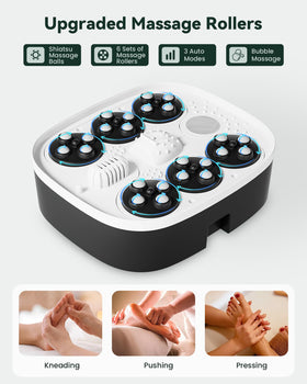 Snailax foot spa massager Shiatsu rollers soothe arches and tired feet.