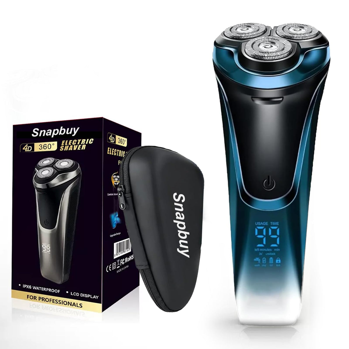 Snapbuy electric razor blue body close-up for daily grooming