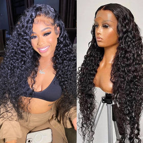 SNJON 13x6 HD lace front wig with water wave texture for natural daily wear