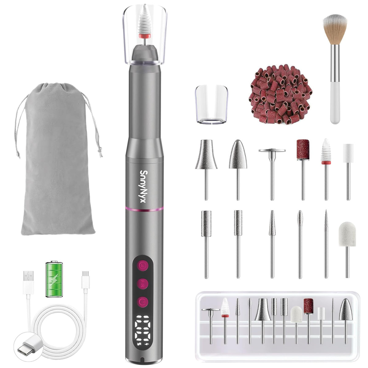 SnnyNyx cordless nail drill 35000 RPM for fast gel and acrylic removal