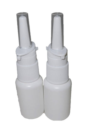 Snoot! 2-pack 30ml nasal spray bottle with leakproof pump for travel.