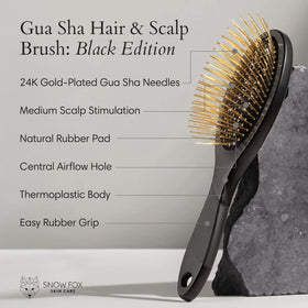 Snow Fox Skincare 24K gold-plated pins close-up for scalp stimulation