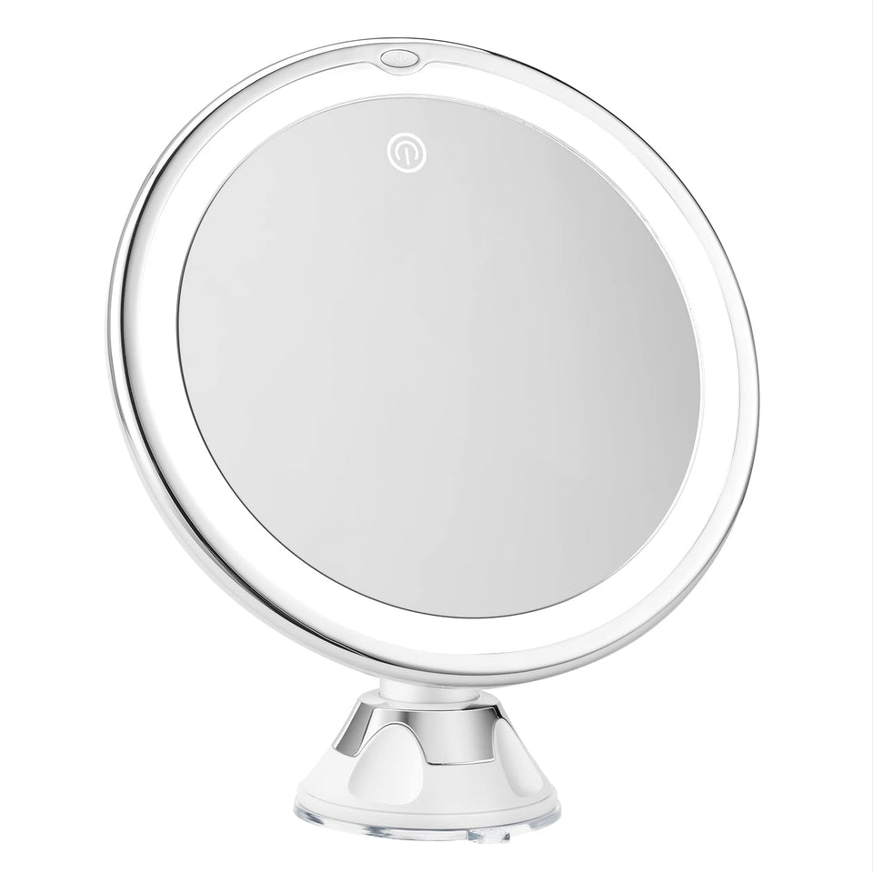 Snowflakes Snowflakes 10x magnifying makeup mirror with angle view for precise detail