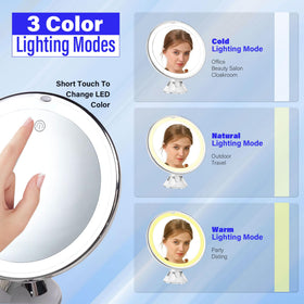 Snowflakes makeup mirror brightness control for ideal lighting