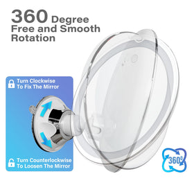 Snowflakes suction cup makeup mirror grips smooth surfaces securely