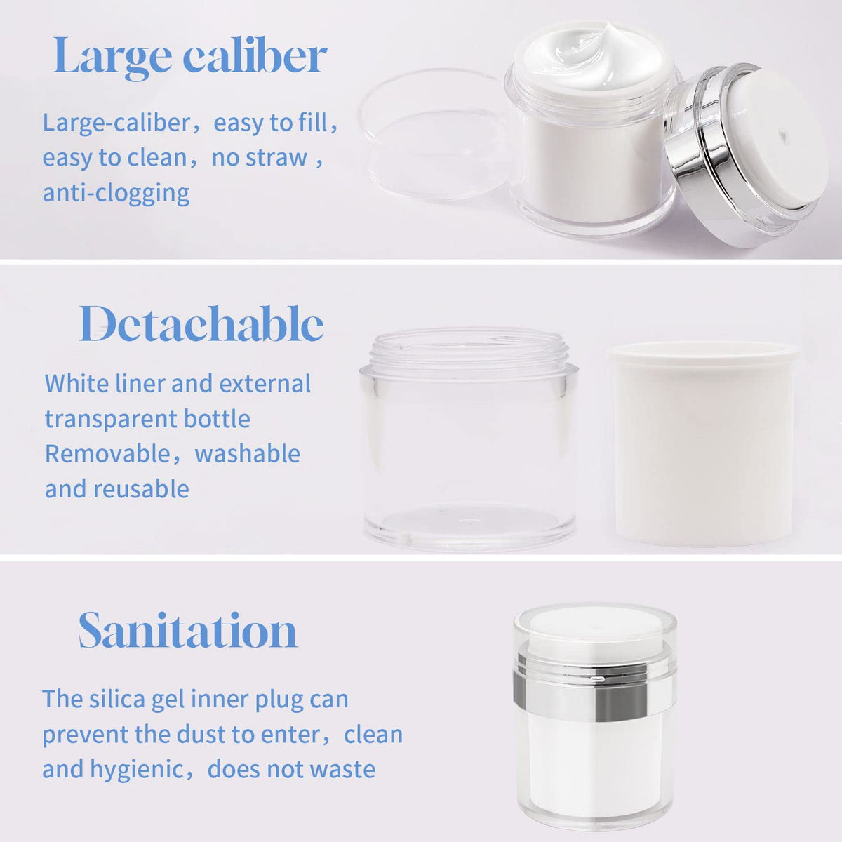 Snowso durable acrylic silver containers for daily use.