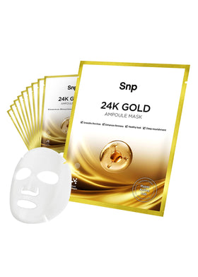 SNP 1000mg Collagen + 24K Gold Ampoule Sheet Mask pack ready for a nourishing treatment