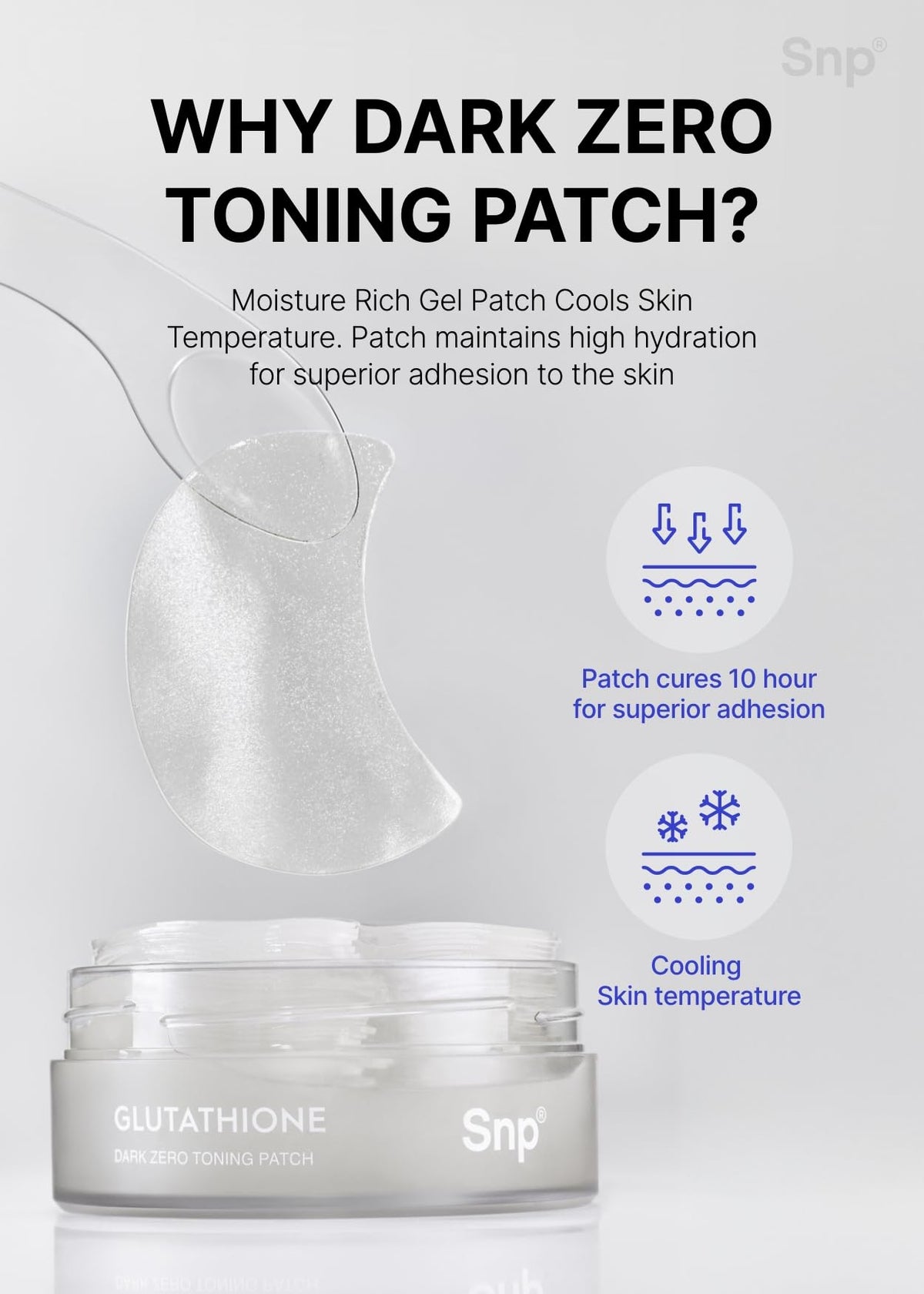 SNP 60 patches bottle ready for skincare routine.