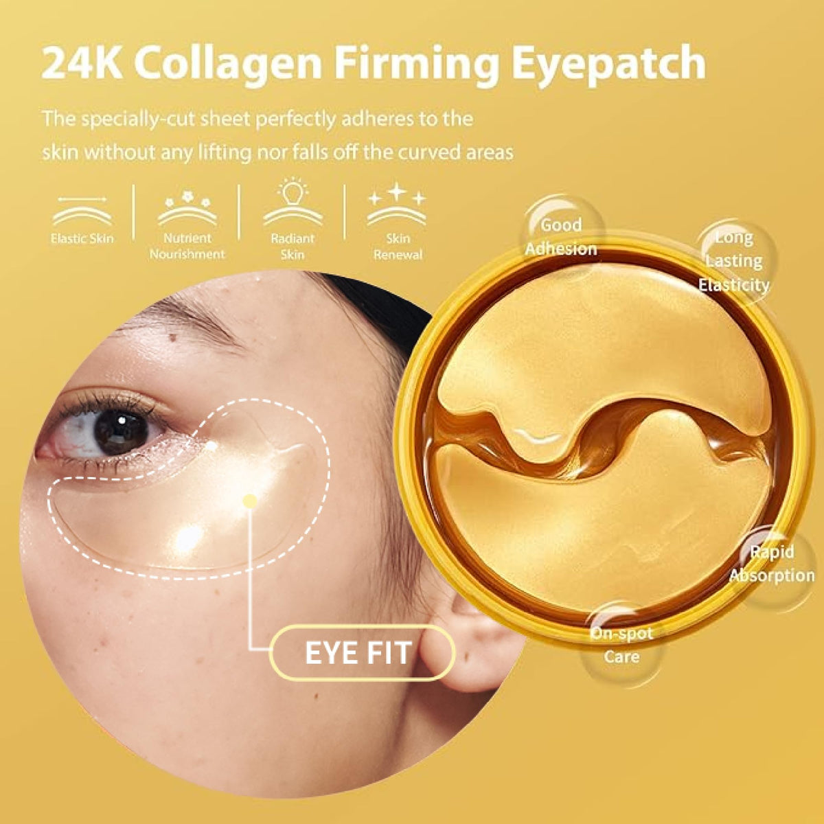 SNP eye patch applied to cheek for multi-area wrinkle care