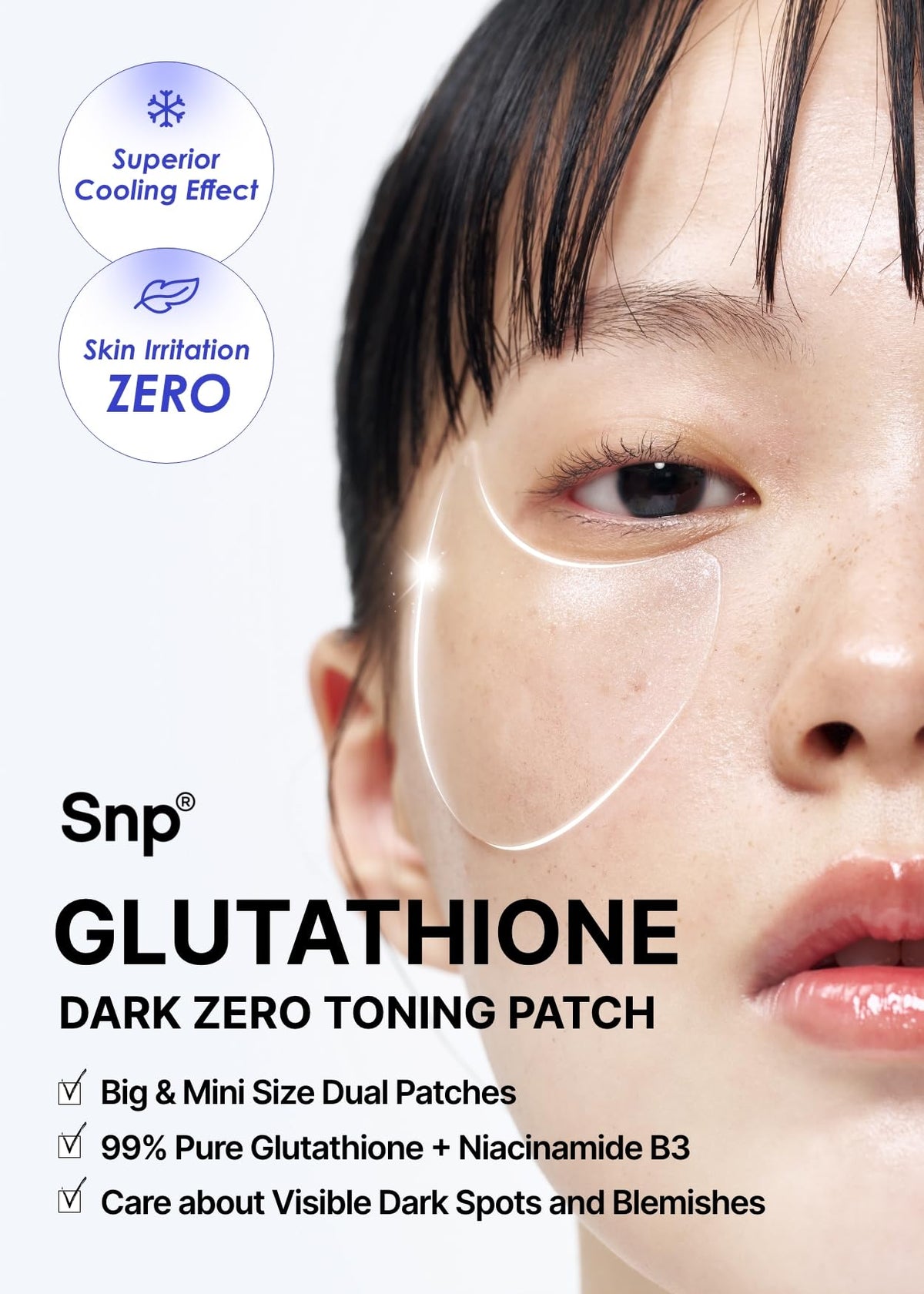 SNP hydrogel texture close-up emphasizing cooling delivery.