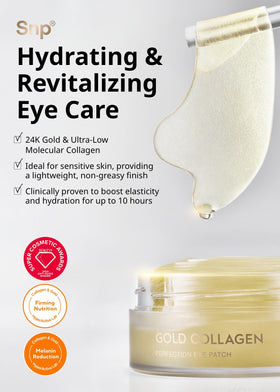 SNP hydrogel sheet adheres under-eye for targeted nourishment.