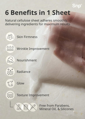 SNP nourishing essence sheet mask texture detail highlights rich hydration