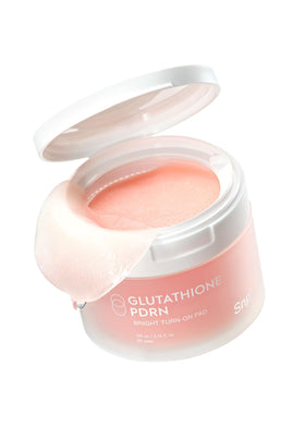 SNP PDRN Glutathione toner pad doublesided for exfoliation and toning, promoting clearer skin.