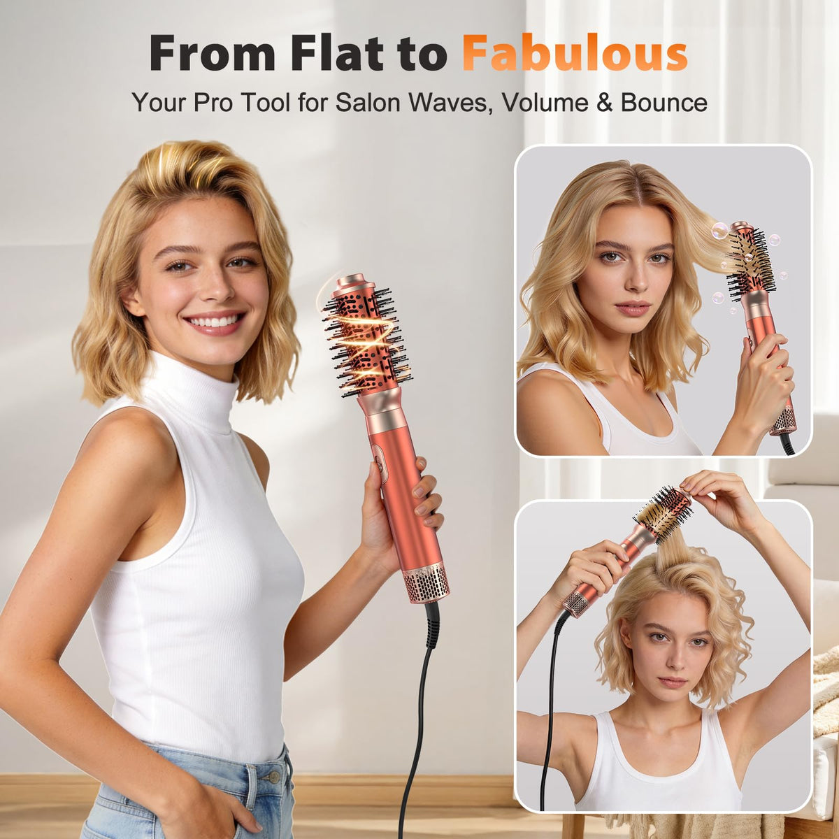 SnugLuv paddle brush smooths and adds volume during blow-drying.