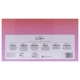 So...? Escapes collection packaging showcases six scents in travel-friendly 1.7 oz bottles.