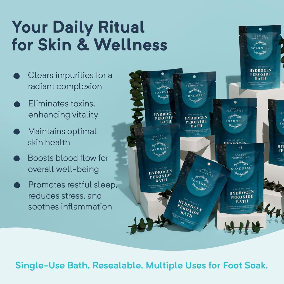 Soakness spa bathroom setup evoking a home spa experience.