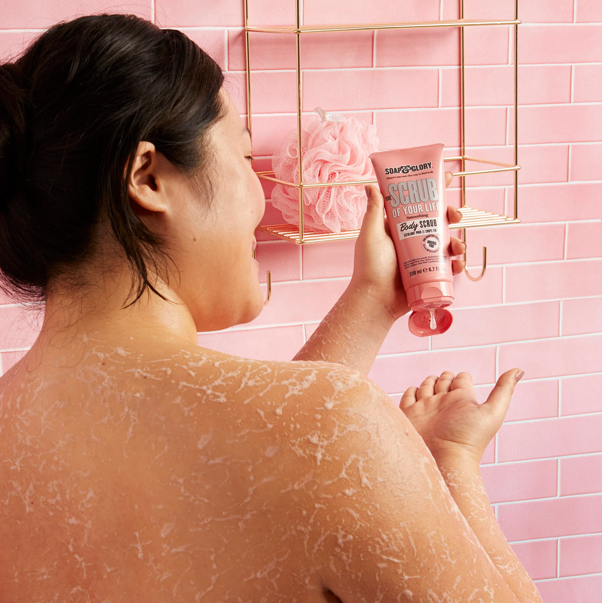 Soap & Glory Original Pink Rose Bergamot fragrance for spa-like experience.