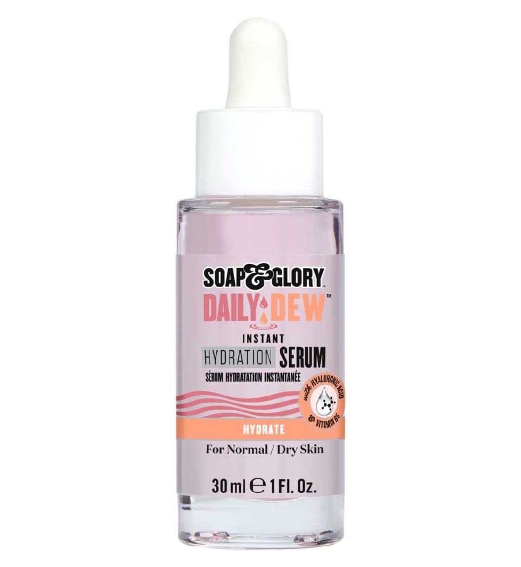 Soap & Glory Daily Dew application on skin for instant hydration