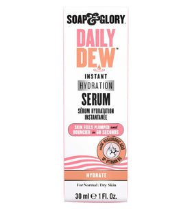 Soap & Glory Daily Dew bottle close-up highlighting daily hydration