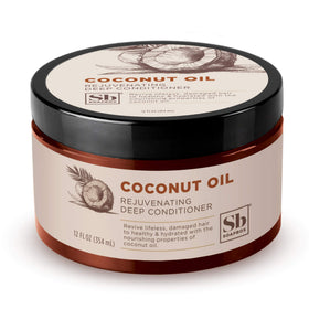 Soapbox Deep Conditioner bottle with coconut oil formula for hydrating hair.