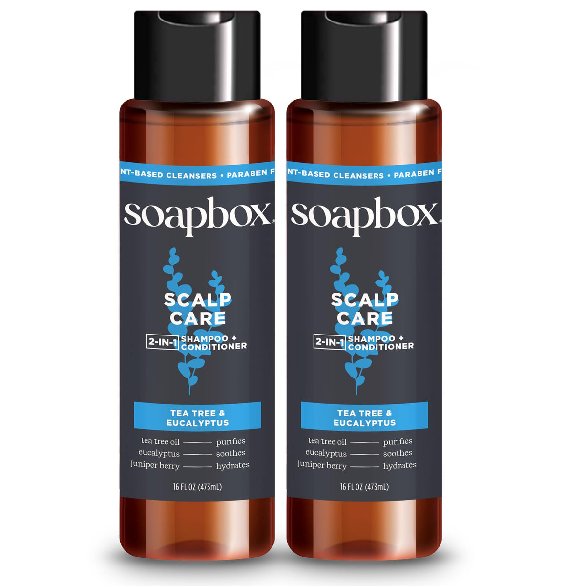 Soapbox Men's Scalp Care 2-in-1 shampoo bottle ready for a refreshing cleanse