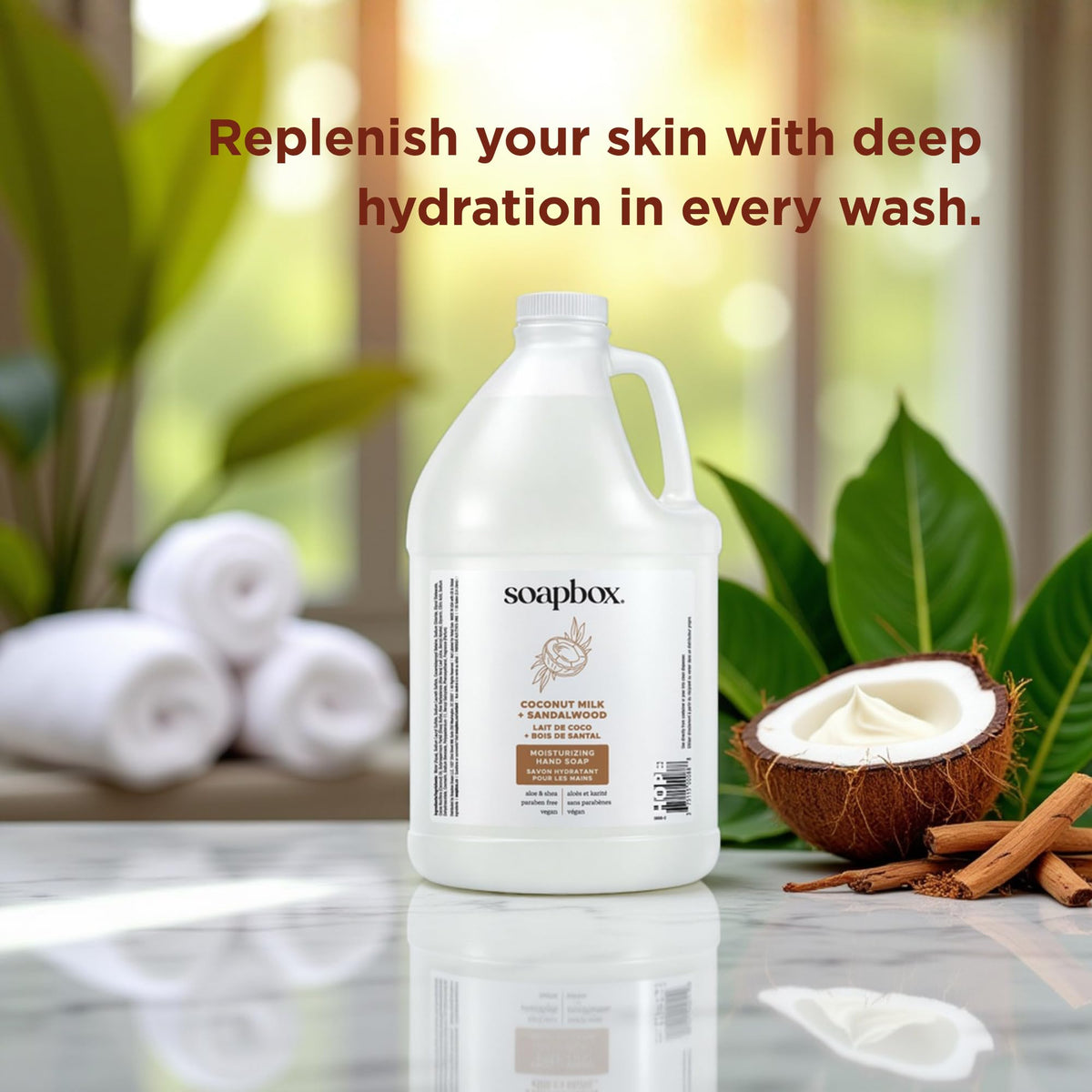 Soapbox moisturizing foam detail suggests soft hands.
