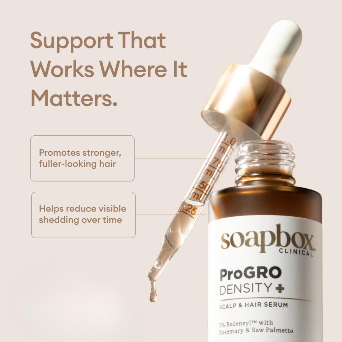 Soapbox ProGRO Density+ product in a daily routine setting for hair vitality